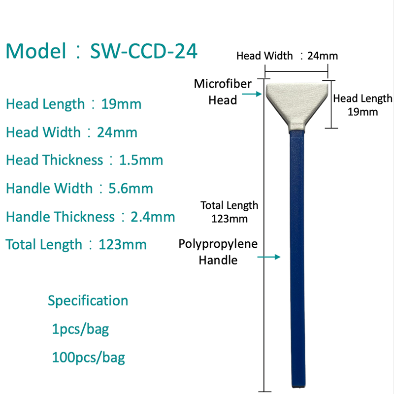 SW-CCD-24 V-form objektiv Mikrofiberpind