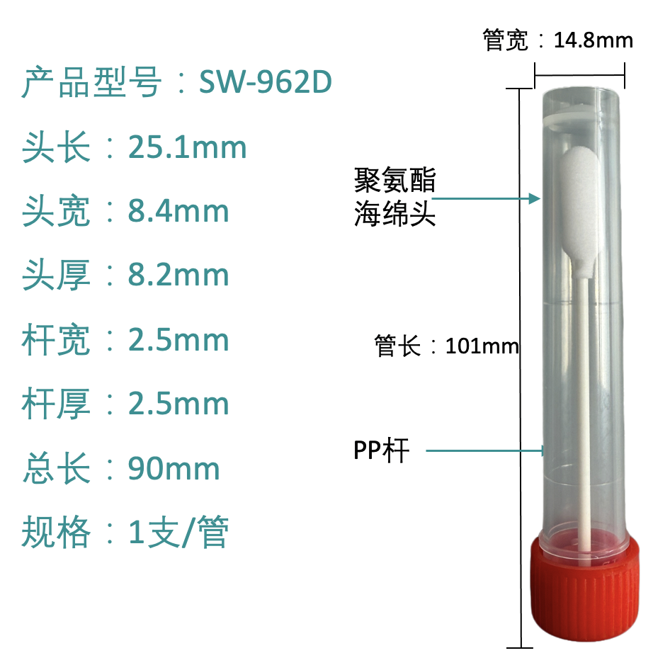 SW-962D præcisionsrengøringspind (polyurethanskumspids)